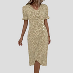 Liora | Women's Floral Wrap Midi Dress Chic
