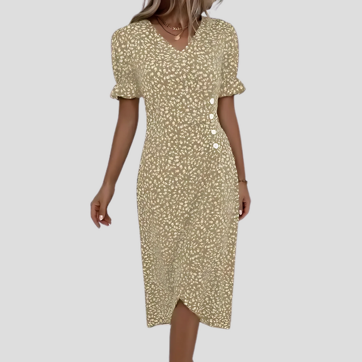 Liora | Women's Floral Wrap Midi Dress Chic