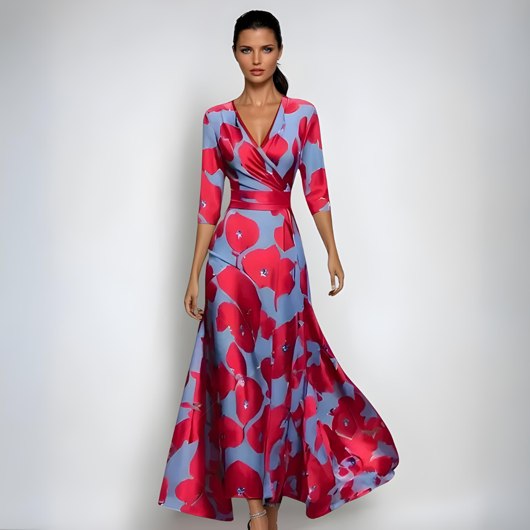 Brielle | Women's Floral Wrap Maxi Dress Elegant
