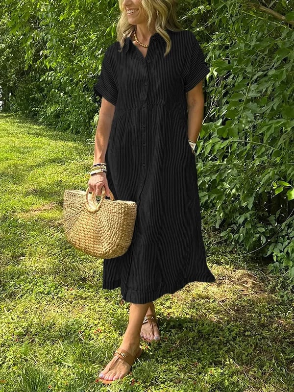 Sutton | Women's Elegant Striped Shirt Dress