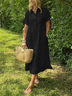 Sutton | Women's Elegant Striped Shirt Dress