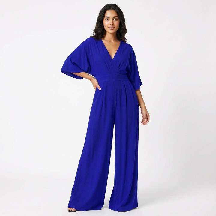 Rosie | Women’s Elegant Wide-Leg Jumpsuit Half Sleeve