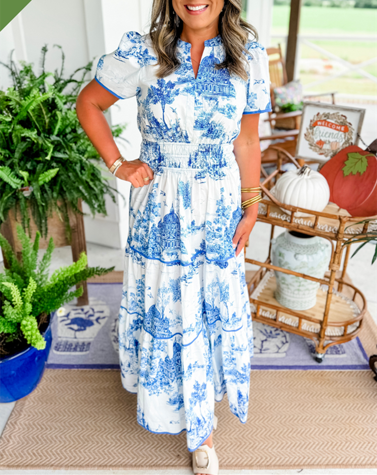 Sanne | Women's Classic Toile Maxi Dress