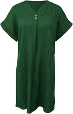 Isla | Women's V-Neck Button Summer Dress Elegant