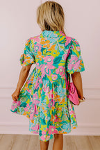 Cleo | Women's Floral Tiered Shirt Dress