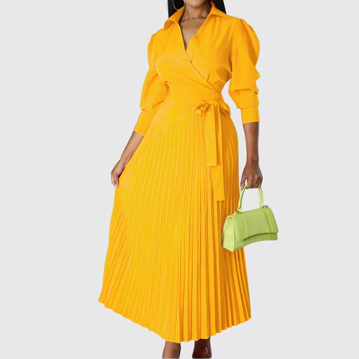 Evelina | Women’s Soft Pleated Midi Dress