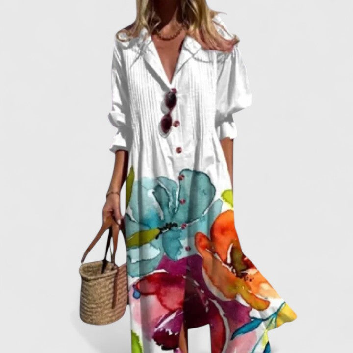 Sienna | Women's Floral Button Midi Dress