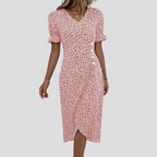 Liora | Women's Floral Wrap Midi Dress Chic