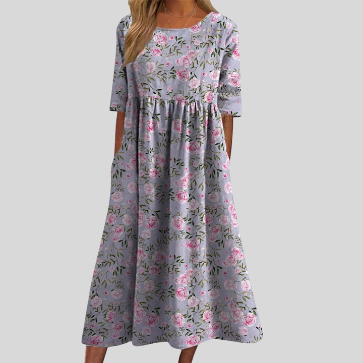 Elara | Women's Floral Midi Dress Casual