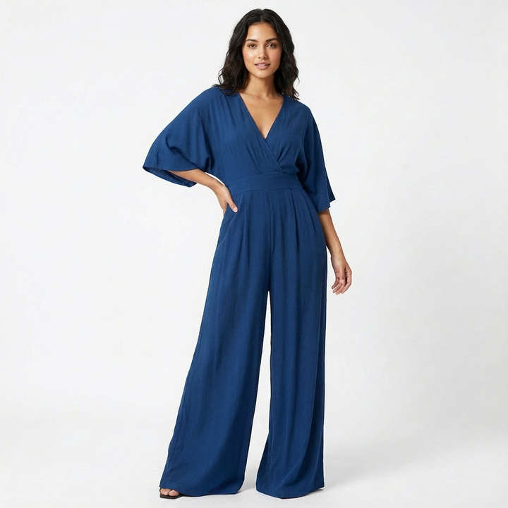 Rosie | Women’s Elegant Wide-Leg Jumpsuit Half Sleeve