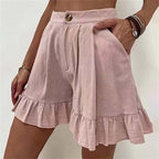 Zerina | Women's Ruffle Hem Shorts Casual