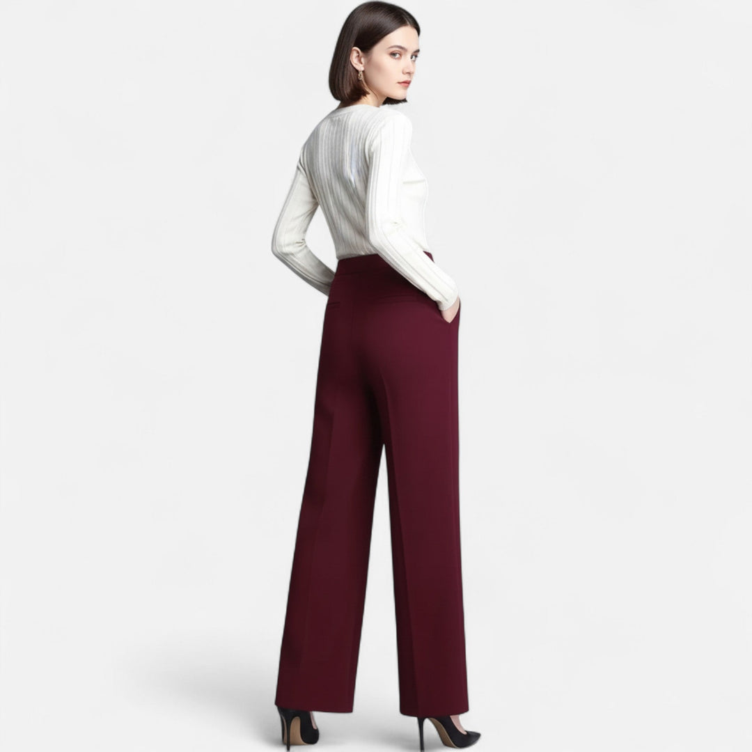 Sutton | Women's High-Waist Wide-Leg Trousers Casual