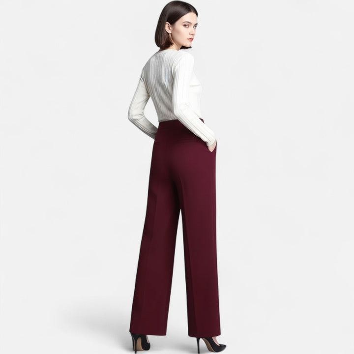 Sutton | Women's High-Waist Wide-Leg Trousers Casual
