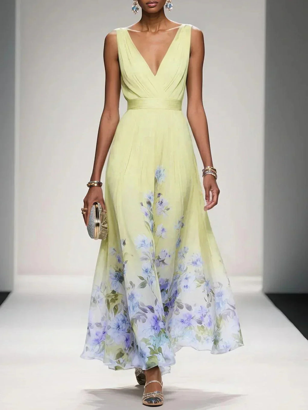 Elara | Women's Floral Print Wedding Guest Dress Elegant