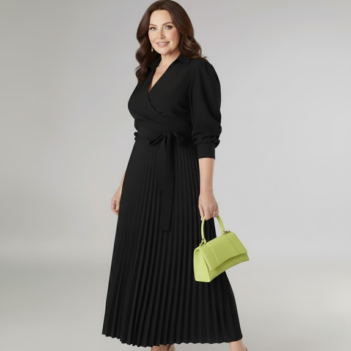 Evelina | Women’s Soft Pleated Midi Dress