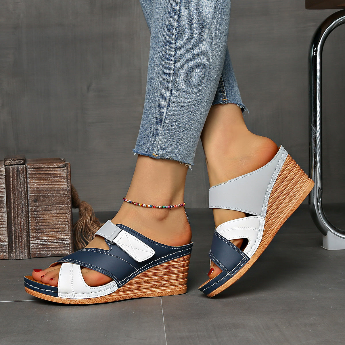 Aerith | Women's Two Tone Wedge Sandals