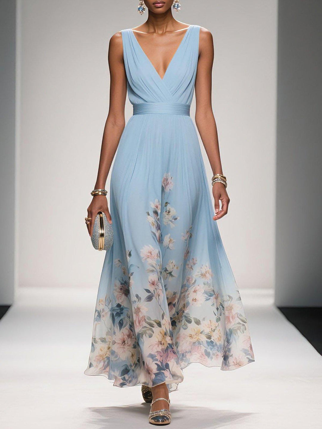 Elara | Women's Floral Print Wedding Guest Dress Elegant