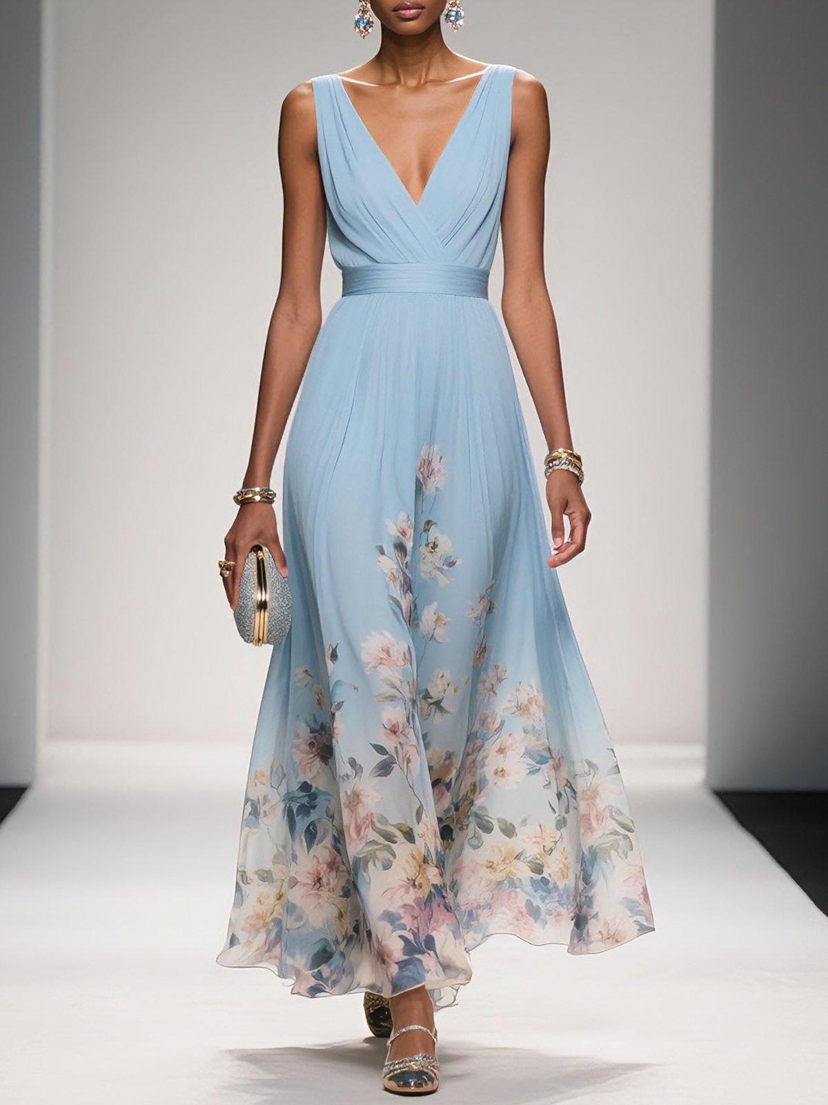 Elara | Women's Floral Print Wedding Guest Dress Elegant