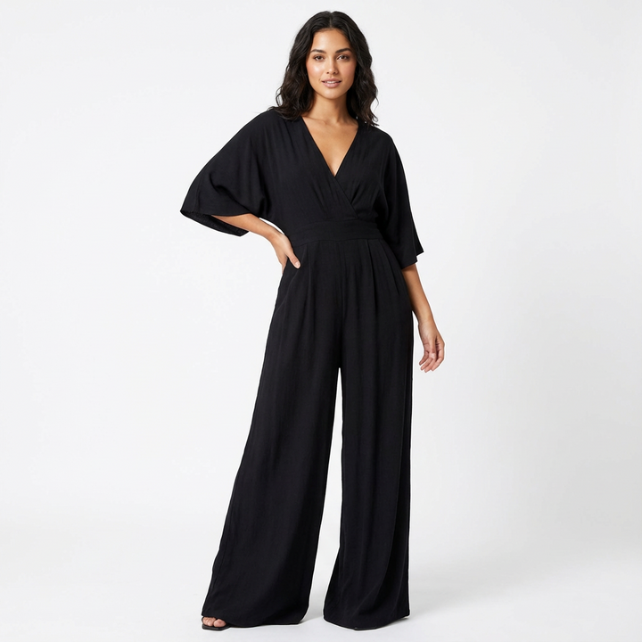 Rosie | Women’s Elegant Wide-Leg Jumpsuit Half Sleeve