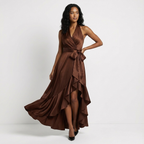 Elaine | Women’s Maxi Wedding Guest Dress Tie Waist Bow