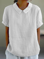 Isla | Women's Short Sleeve Collared Blouse Casual