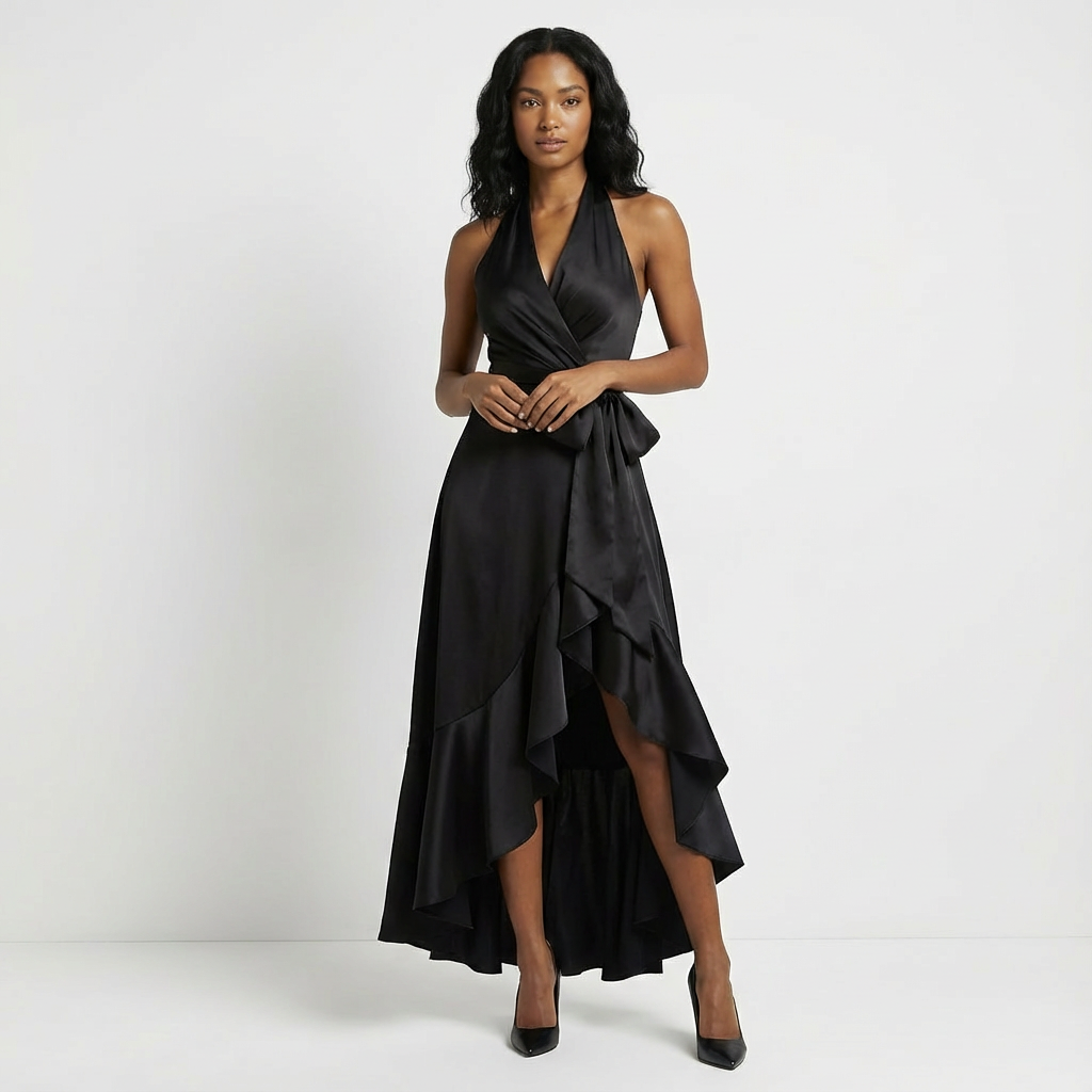 Elaine | Women’s Maxi Wedding Guest Dress Tie Waist Bow