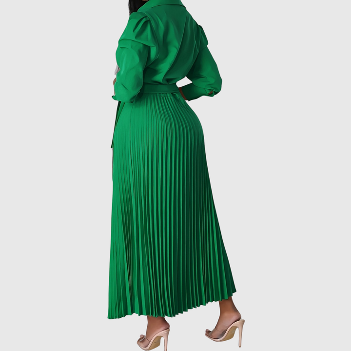 Evelina | Women’s Soft Pleated Midi Dress