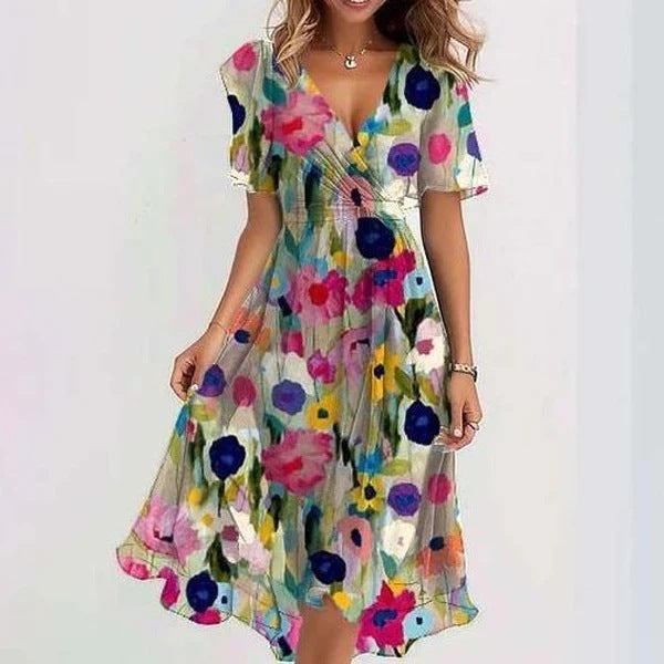 Linne | Women’s Elegant Floral Midi Dress
