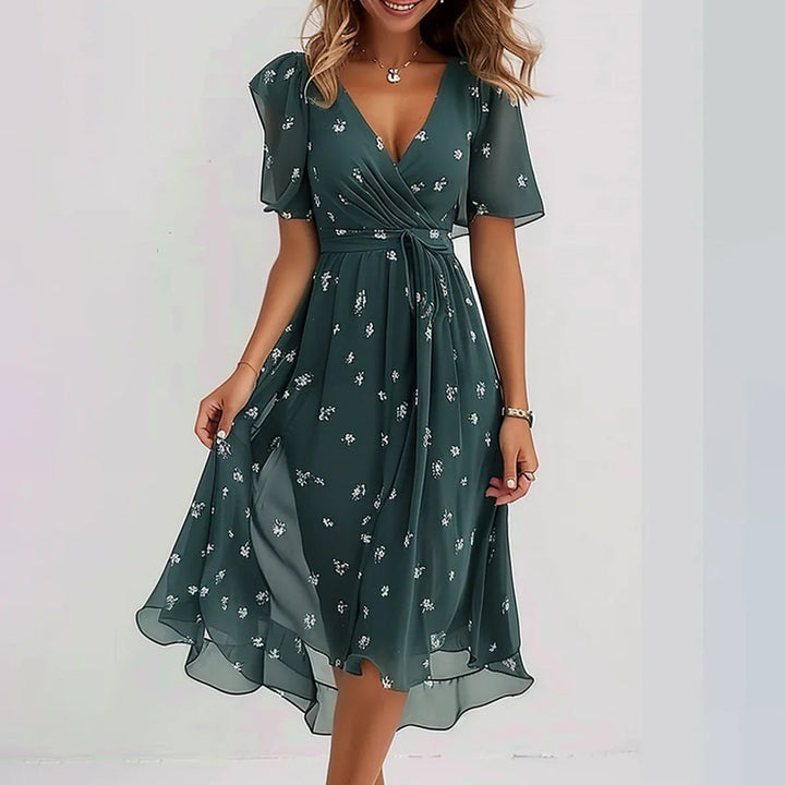 Linne | Women’s Elegant Floral Midi Dress