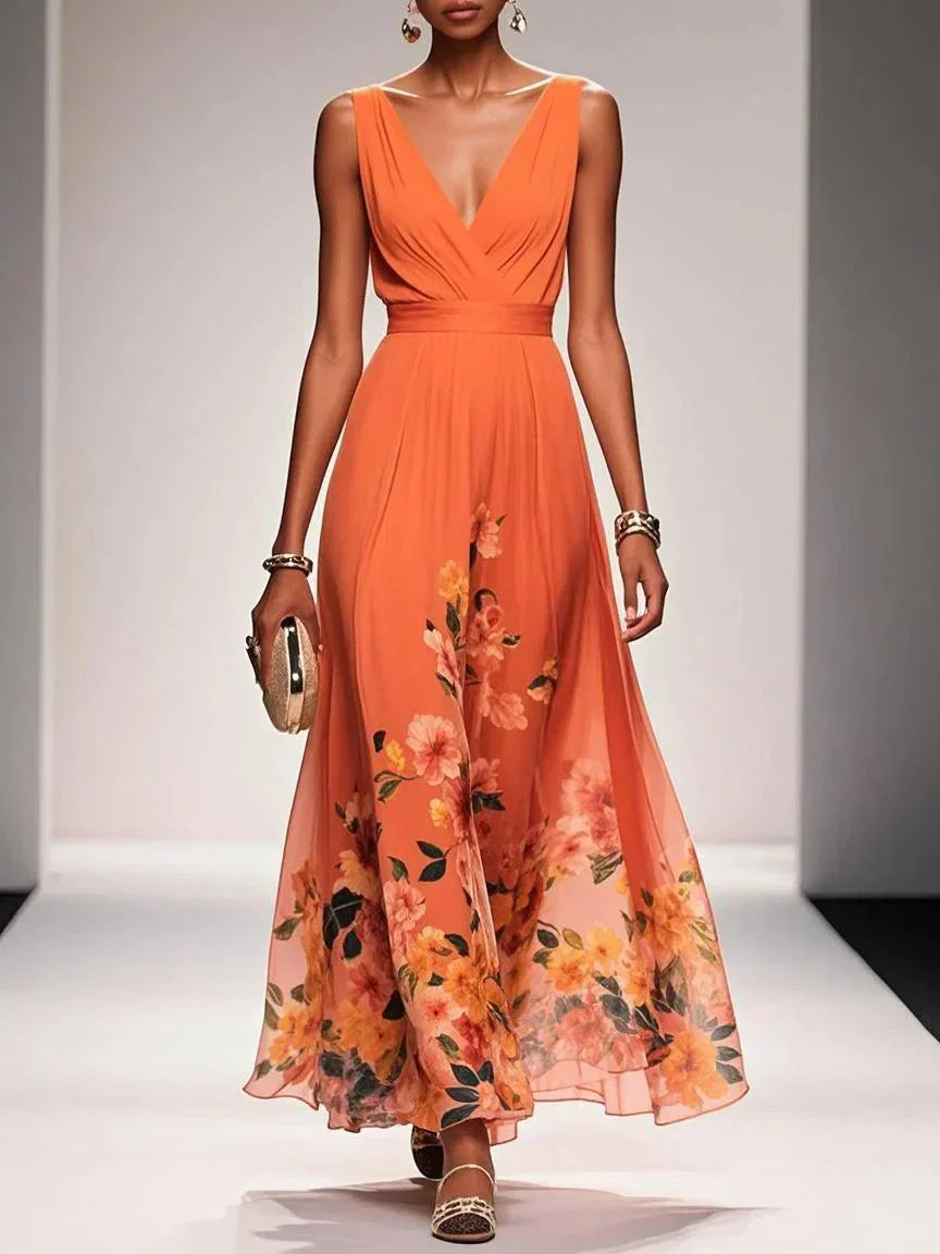 Elara | Women's Floral Print Wedding Guest Dress Elegant
