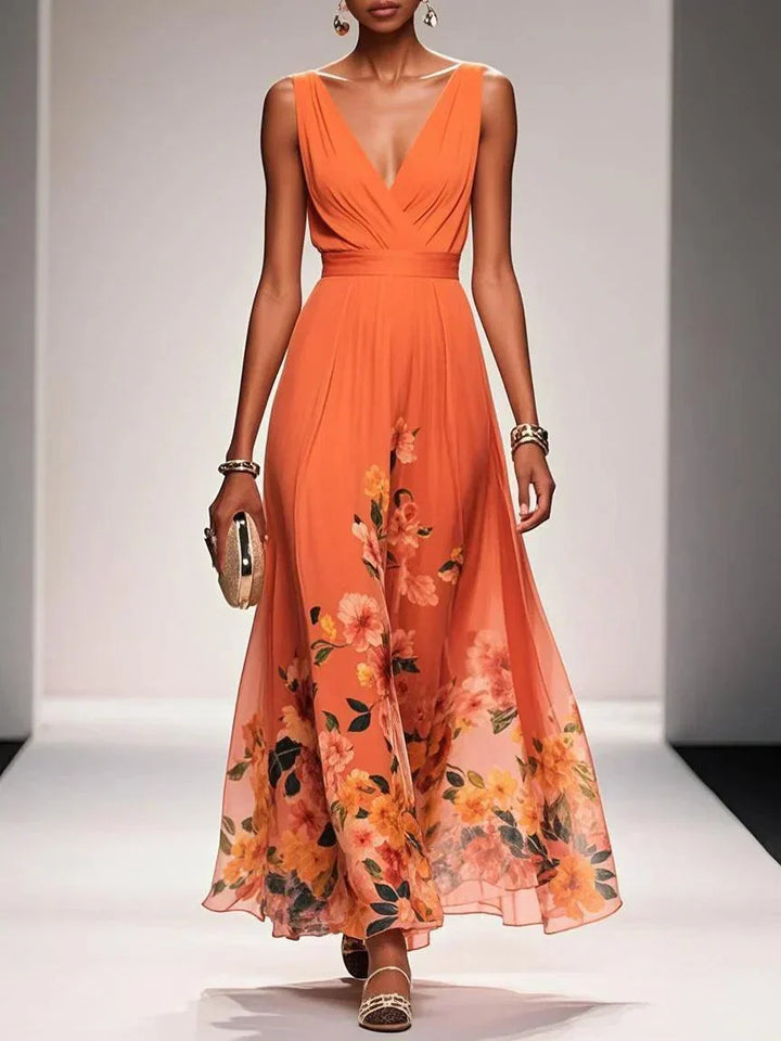 Elara | Women's Floral Print Wedding Guest Dress Elegant
