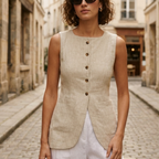 Nerina | Women’s Sleeveless Button Front Blouse