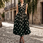 Sienna | Women's Elegant Polka Dot Midi Dress