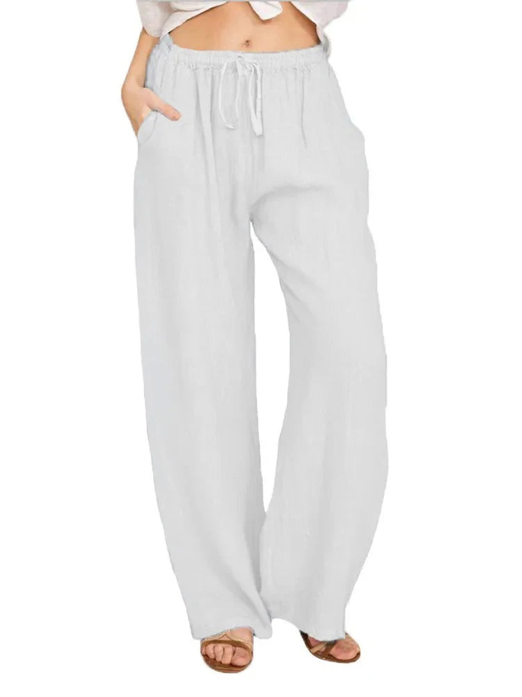 Mette | Women's Casual Drawstring Wide Leg Palazzo Trousers