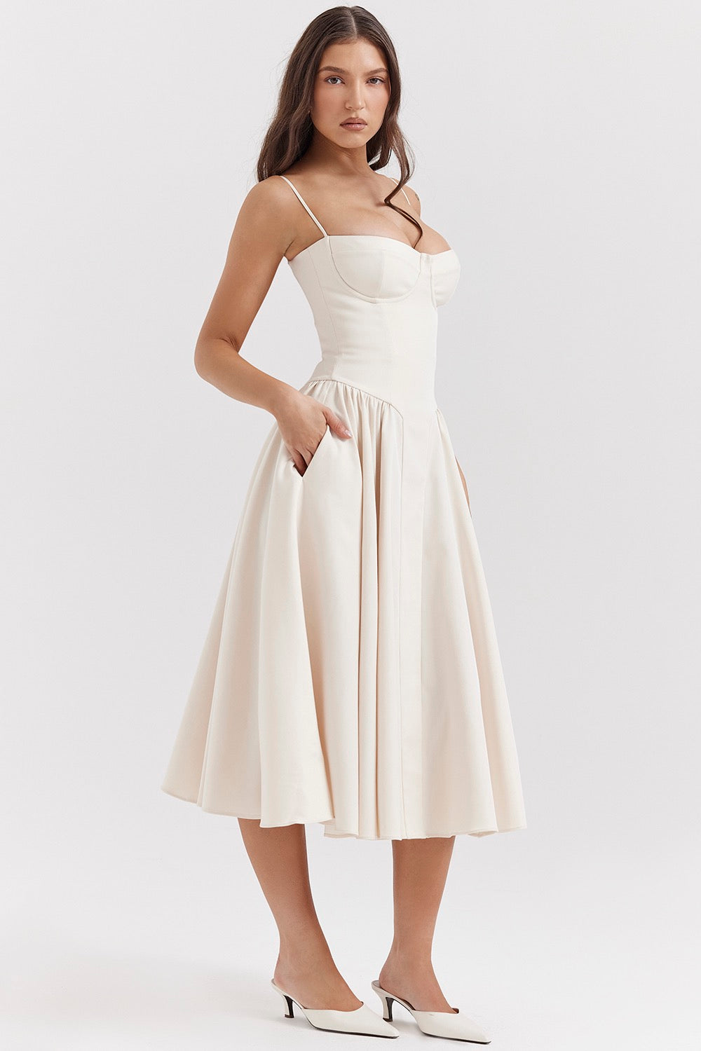 Wren | Women's Strappy Midi Dress Elegant