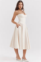 Wren | Women's Strappy Midi Dress Elegant