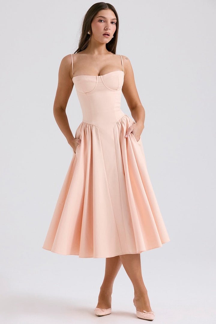Wren | Women's Strappy Midi Dress Elegant