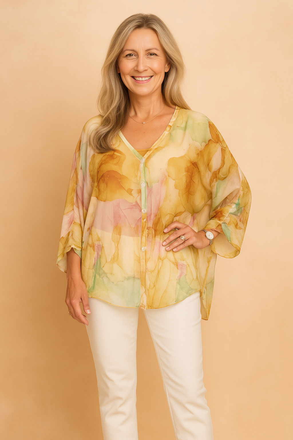 Elowen | Women's Flowy Button Front Blouse