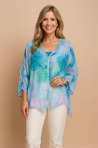 Elowen | Women's Flowy Button Front Blouse