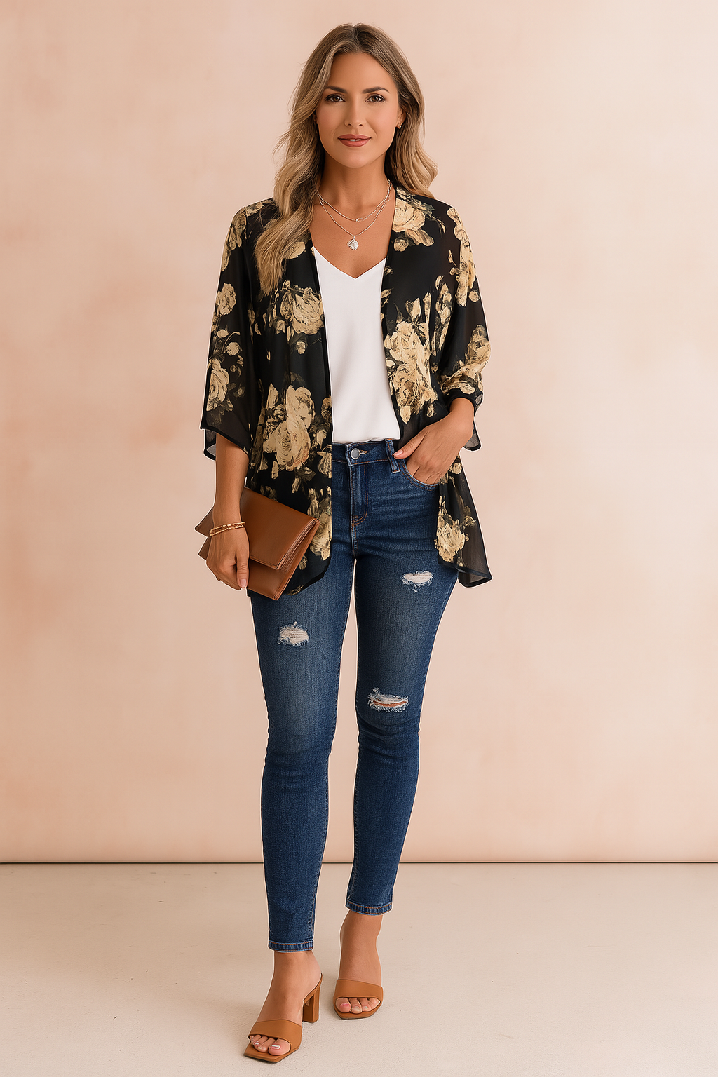 Sanne | Women’s Airy Printed Kimono Elegant Women’s
