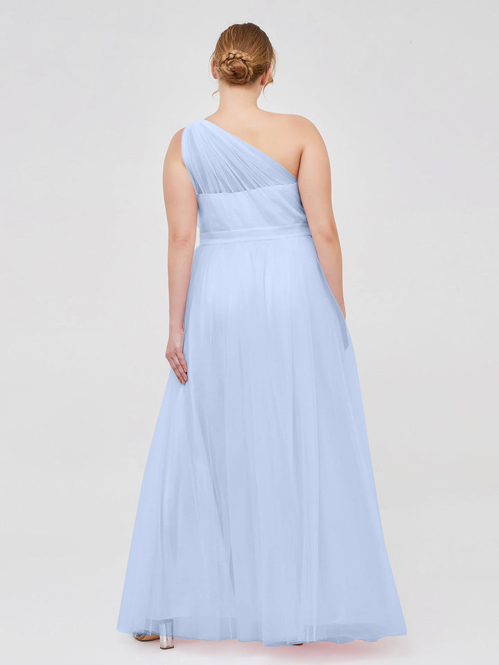 Thea | Women's One-Shoulder Tulle Maxi Dress