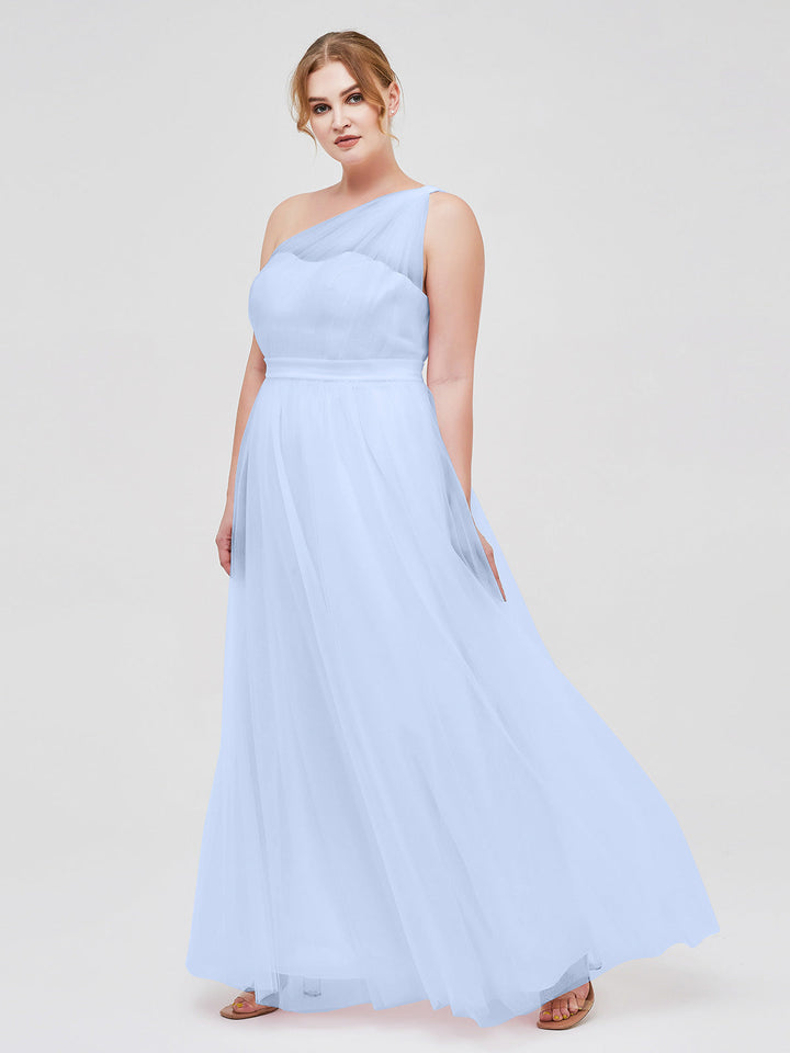 Thea | Women's One-Shoulder Tulle Maxi Dress
