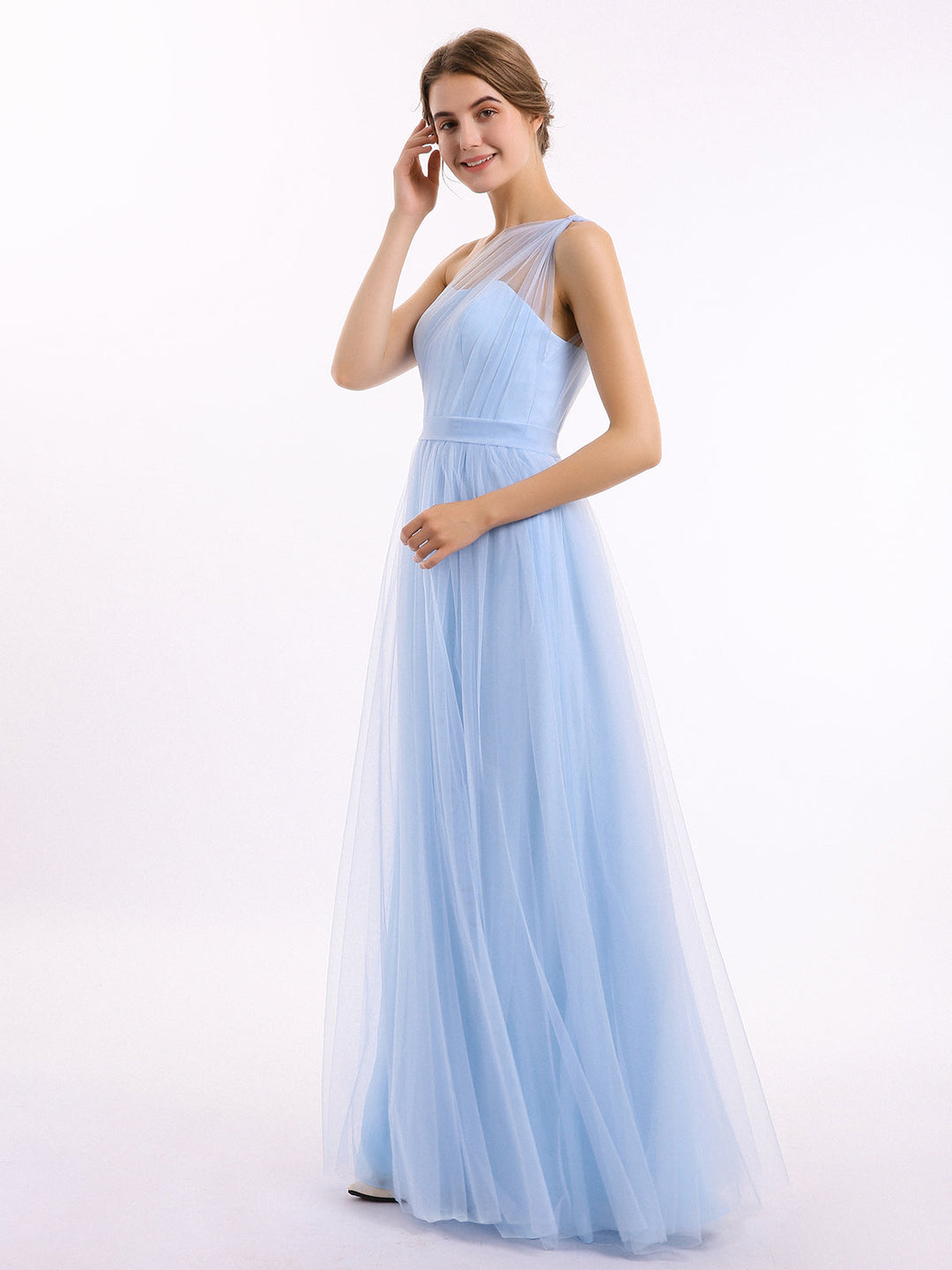 Thea | Women's One-Shoulder Tulle Maxi Dress