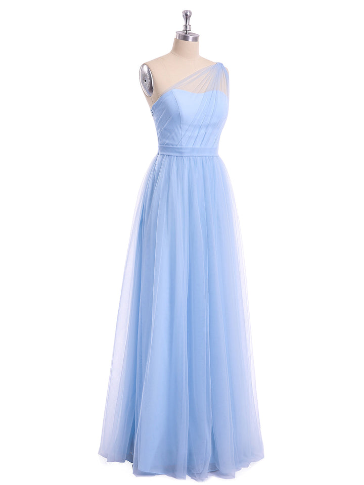 Thea | Women's One-Shoulder Tulle Maxi Dress