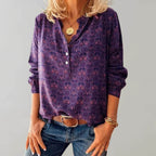 Isolde | Women’s Elegant Long Sleeve V-Neck Blouse