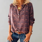 Isolde | Women’s Elegant Long Sleeve V-Neck Blouse