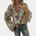 Aria | Women's Floral Long Sleeve Blouse Casual