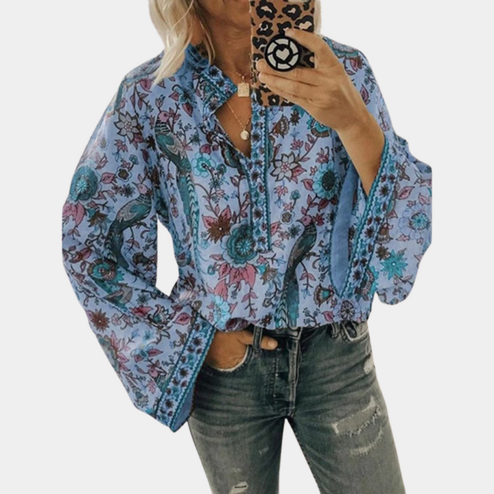 Aria | Women's Floral Long Sleeve Blouse Casual