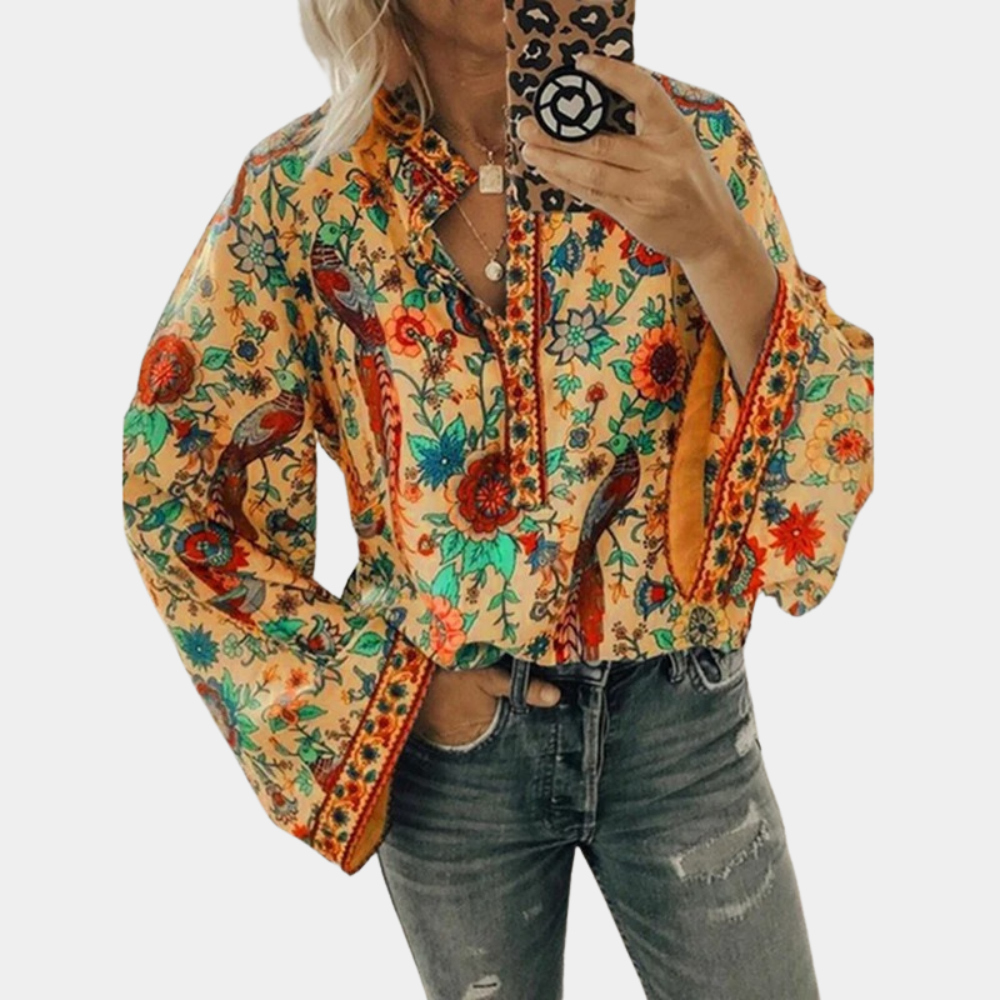 Aria | Women's Floral Long Sleeve Blouse Casual