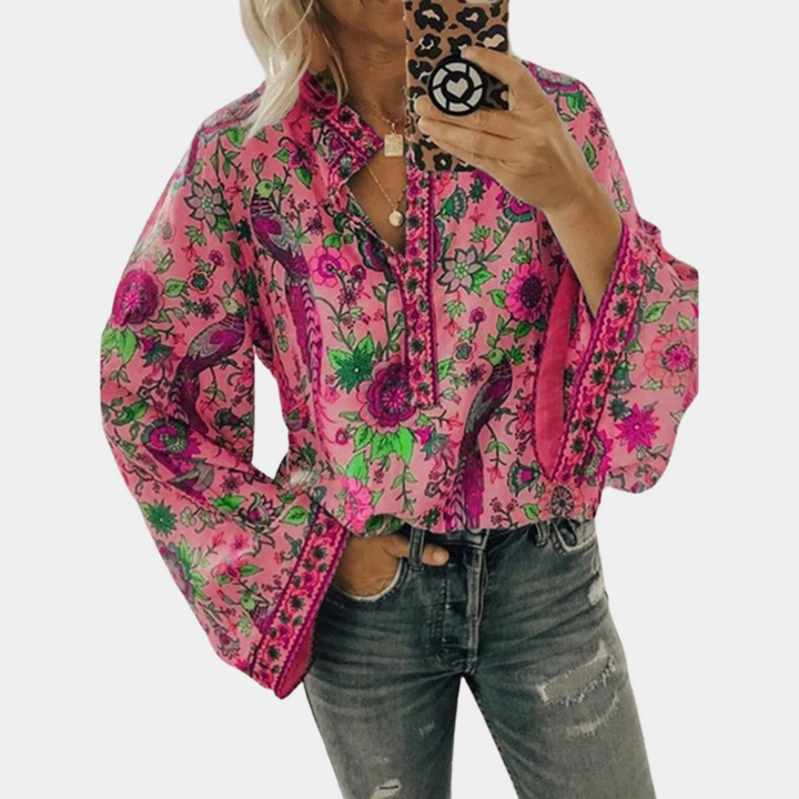 Aria | Women's Floral Long Sleeve Blouse Casual